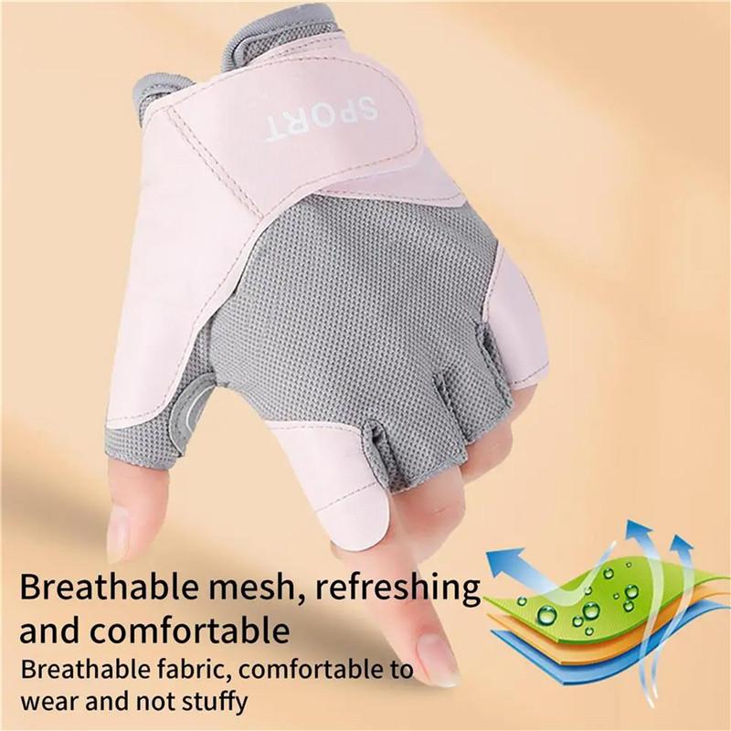 Женские спортивные нескользящие перчатки для тренировок летние солнцезащитные износостойкие перчатки для фитнеса с полупальцами
