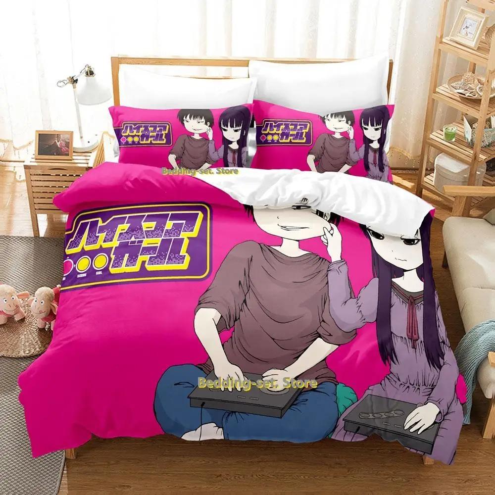 Новый Постельный набор Hi Score Girl Односпальный Полуторный Двуспальный Квинсайз Кингсайз Комплект для кровати Взрослый Детский Спальня Комплекты пододеяльников Аниме постельное белье Кровать