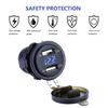Motorcycle Dual USB Charger Socket With Blue LED Voltmeter Wire In-line 10A Fuse