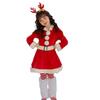 Рождественский детский костюм Платье лося Красная юбка Девочки из детского сада Санта Длинные рукава