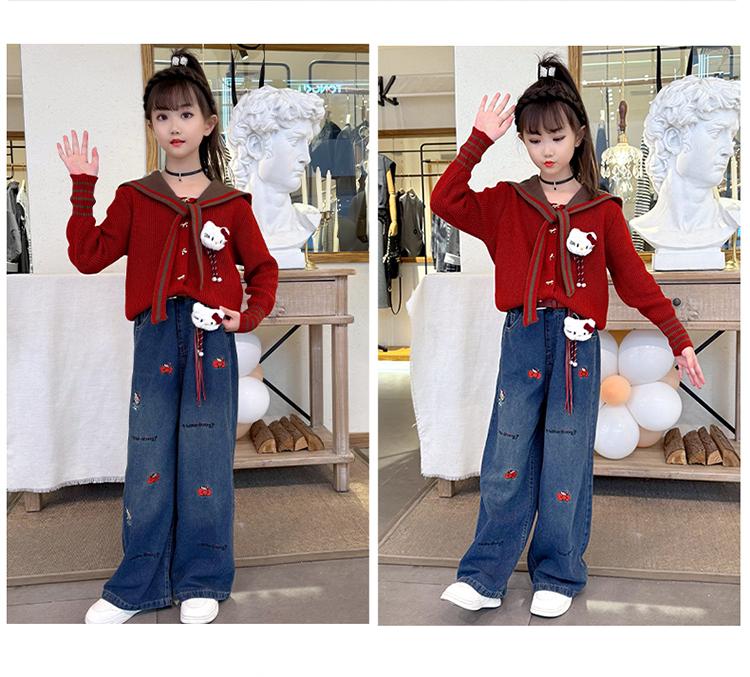 Girls' KT Cat Sweater and Jeans Set