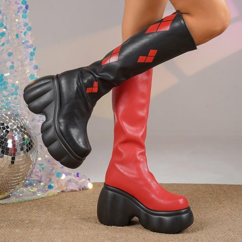 Thick-soled Shoes, Knee-high Boots, Women's Slimming Boots, High Boots, Wedge Heels, High Heels, Women's Shoes