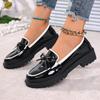 Fashion 2025 Womens Patent Leather Shoes Women Loafers British Tassel Casual Female Flat Shoes Bowknot Comfortable Small Leather Shoes