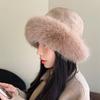 Осень и Зима Новая Шляпа Женская Имитация Норки Шляпа Ведро Зимняя Теплая Плюшевая Утолщенная Монгольская Шапка