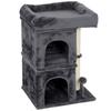 66 Cm Small Cat Tree For Large Cats Cat Tower W Large Top Perch 2 Condos Sisal Scratching Post Toy Ball Dark Grey