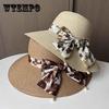 Straw Hat Women's Summer New Bow Streamer Sun Hat Korean Version Fashion UV Protection Beach Hat