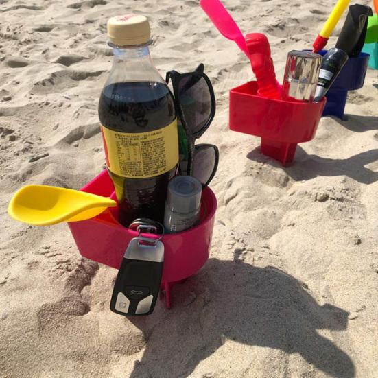 Yousheng 1/4 шт., пляжный держатель для стакана, пластиковая подставка для мобильного телефона, многофункциональная подставка для напитков и песка, органайзер, пляжный аксессуар