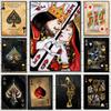 Ace of Spade Poker Posters Jack Queen King Playing Cards Cool Modern Art Canvas Paintings Prints Living Room Home Pictures Decor