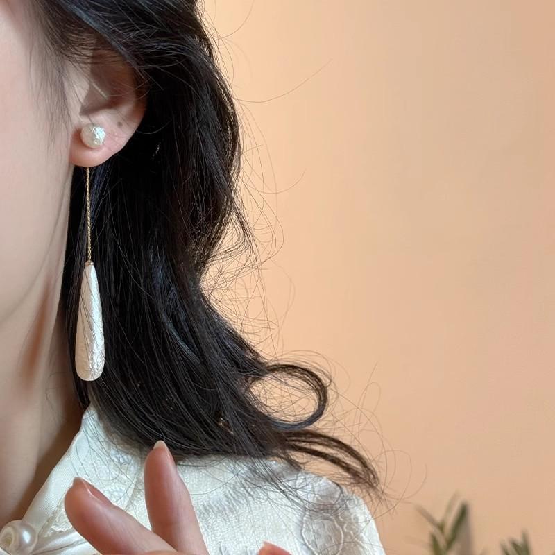 Французский винтаж простые серьги-капли длинные серьги-кисточки капли воды имитация жемчуга для женщин девушек эффектные украшения подарки
