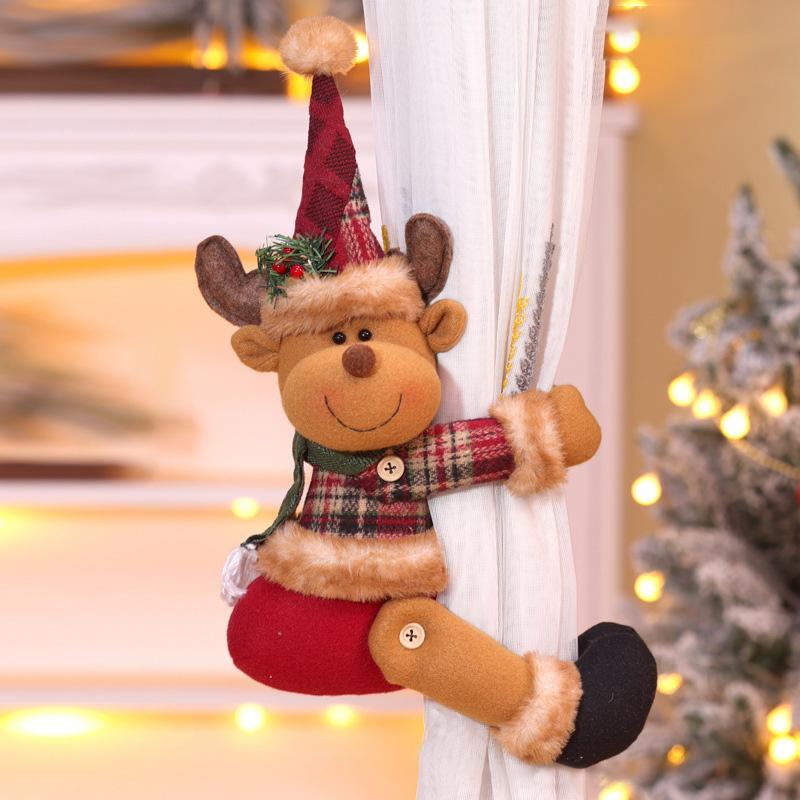 1PC Hat Designs with Sweaters Curtain Buckle Christmas Decorations Christmas Creative Curtain Clips Reindeer & Santa Snowman