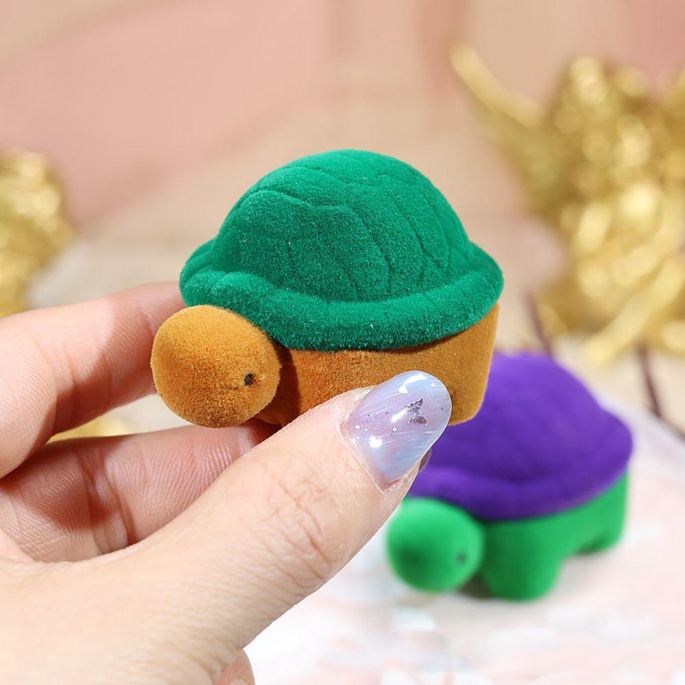 Romantic Lover Animals Turtle Tortoise Cat Jewelry Display Storage Case Velvet Ring Box Gift Boxes
