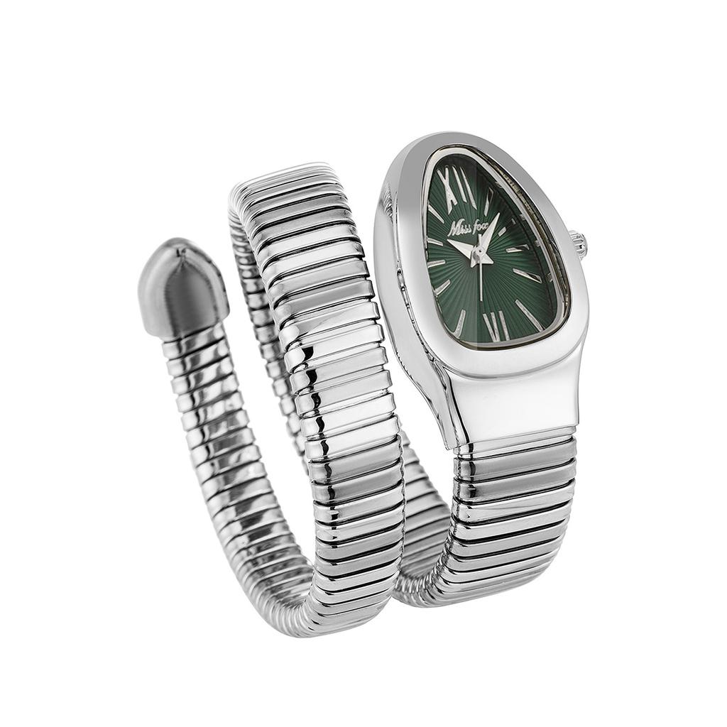 MISSFOX Snake Bracelet Fashion Women Watch Gold Stainless Steel Quartz Watch Women Casual Lady Wristwatch
