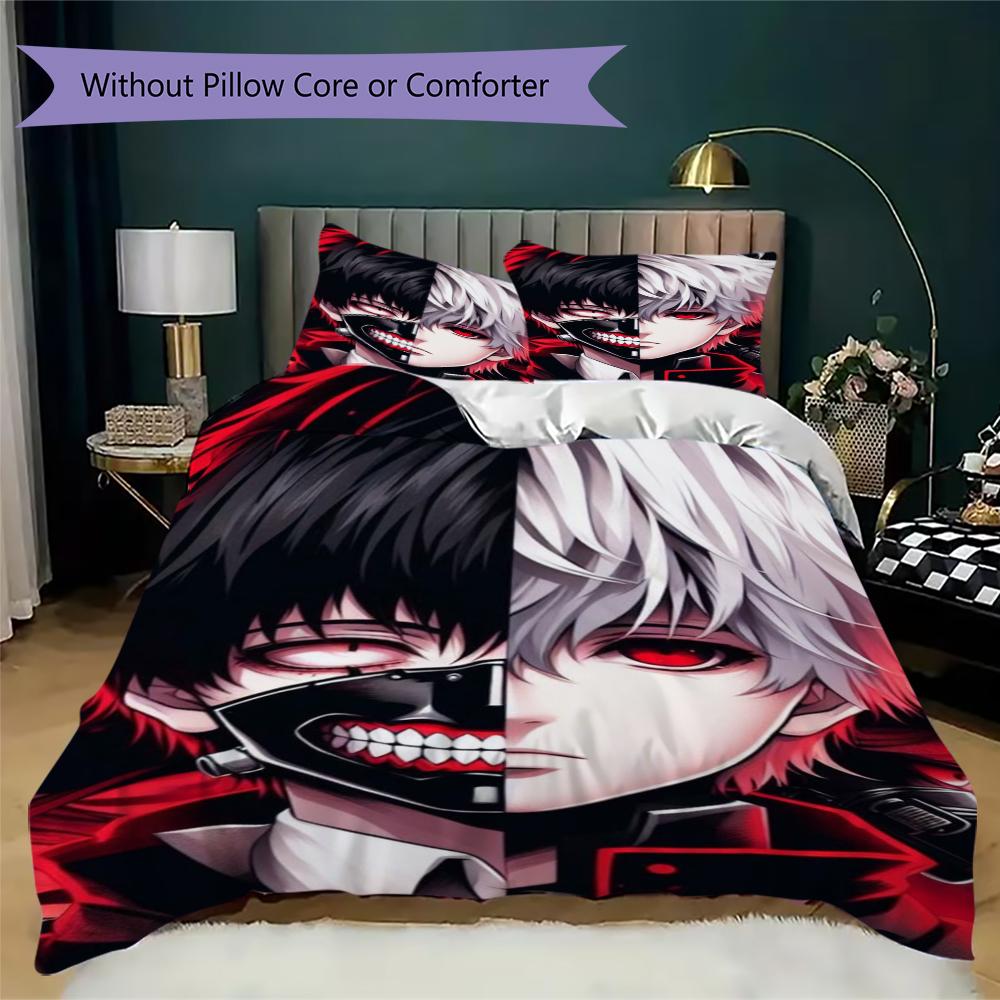 Постельное белье с рисунком Tokyo Ghoul Комплект одеяла Пододеяльник Наволочка Домашний Декор Подарок на День Рождения (1 * пододеяльник + 2 * наволочка без наполнителя)220