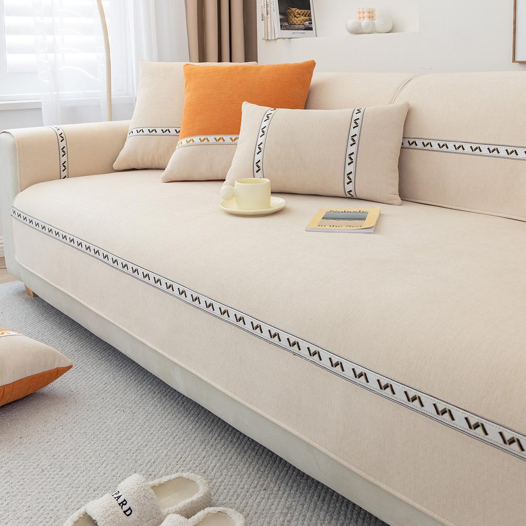 Breathable Sofa Cover With Stain Resistance, Fitted Couch Cover And Stretchy Sofa Slipcover For 4-Seater Sets