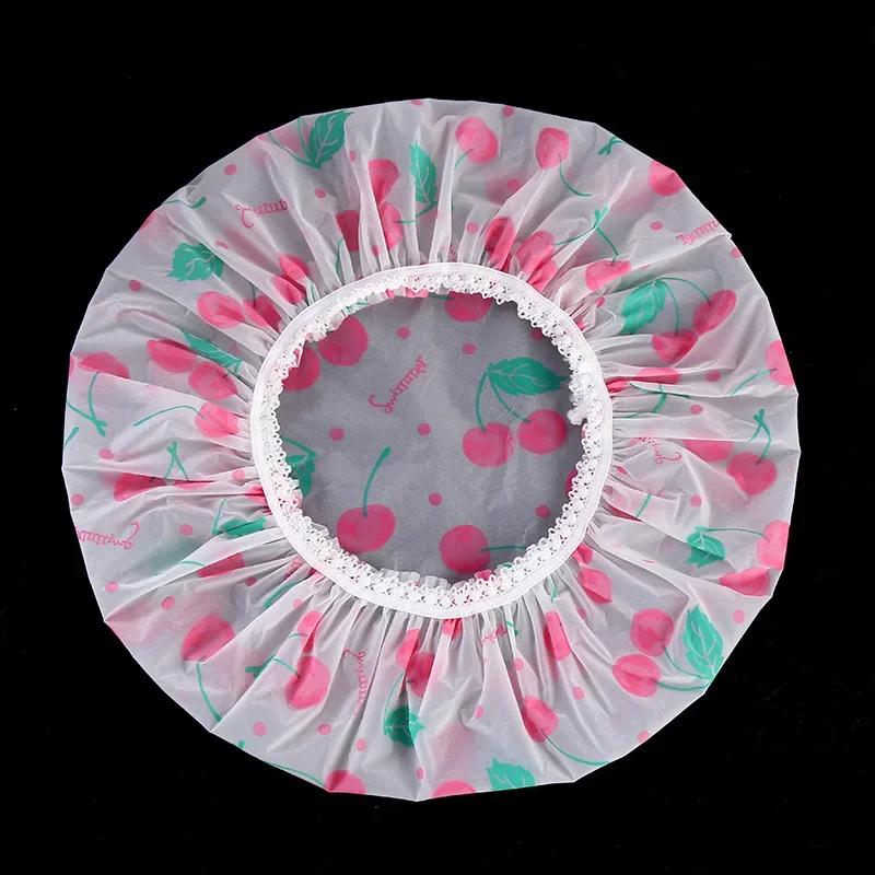 Многоразовая шапочка для душа с резинкой, водонепроницаемая и утолщенная, для купания, для женщин, идеально подходит для парикмахерской и домашнего использования