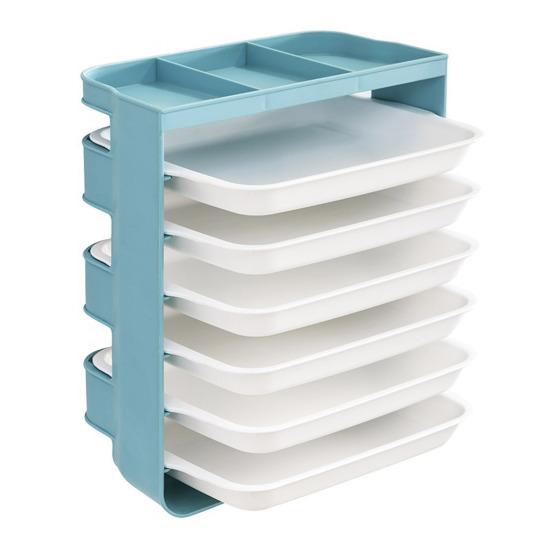 Настенное крепление Полка для приготовления пищи с 6 сервировочными подносами Многослойная кухня-ресторан Горшок с овощами, мясом, фруктами, держатель для приготовления пищи, стойка-органайзер