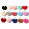 Duolingo Faux Rex Rabbit Fur Heart Keychain: Cute Pendant for Bags & Cars