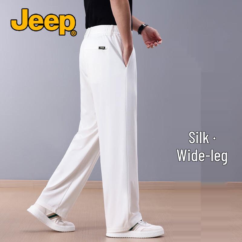 Jeep Мужские летние повседневные брюки из смеси шелка тутового дерева