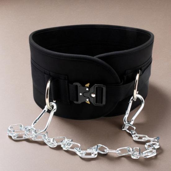 Strength Trainer Weighted Pull-Up Belt with D-Rings Wide Belt High Load-Bearing Capacity Thickened Core Fitness Weight Lifting Belt