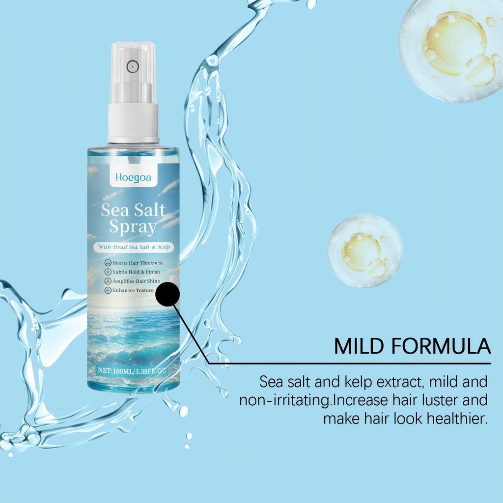 Спрей для укладки волос с морской солью Сильная фиксация Глубокое питание Легкое очищение Утолщающий Кудрявый Уменьшает сухость Поддерживает гладкость Спрей для ухода за волосами