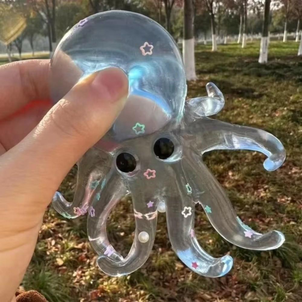 Sugar Filled Glitter Octopus Squishy Simulation Stress Relief Toy For Stress Anxiety Relief