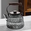 Wooden Handle Glass Teapot Portable High Borosilicate Tea Kettle with Infuser Coffee Tea Pot Kitchen Flower Teapot Teaware