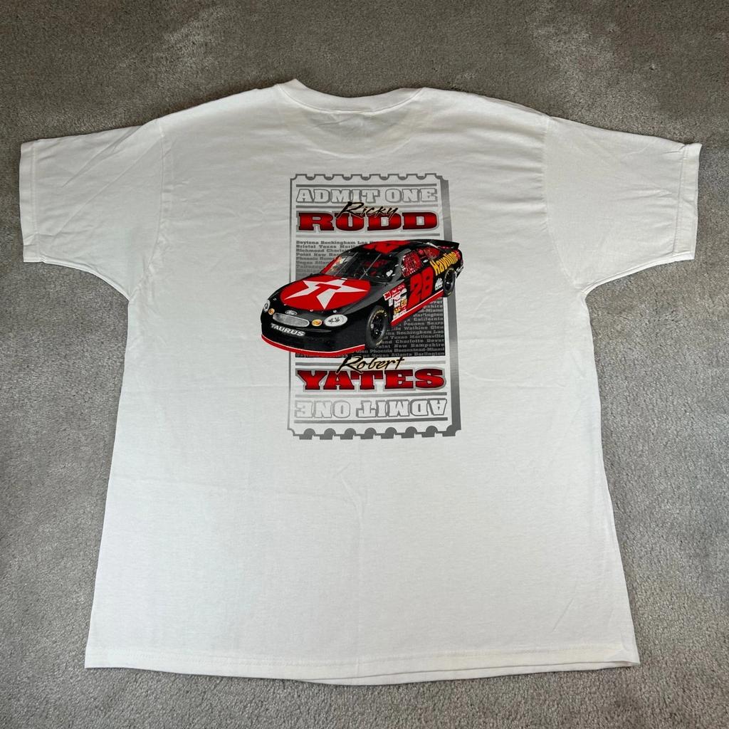 Vintage 90s Ricky Rudd NASCAR T-shirt Men's XL White Havoline Racing Graphic USA