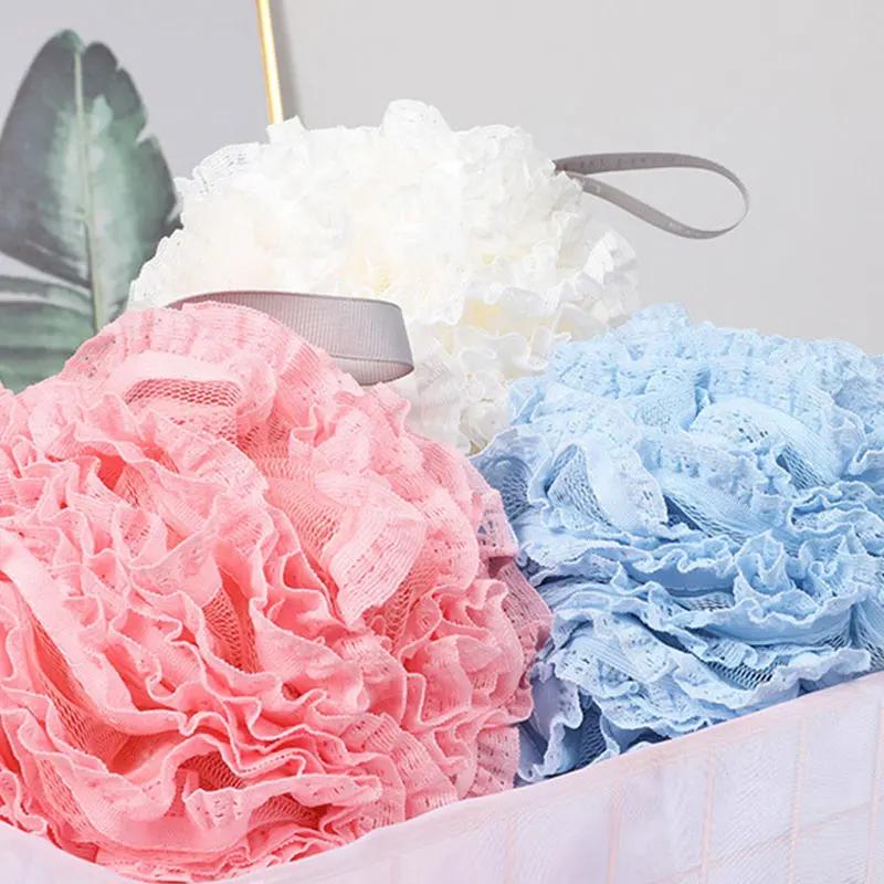 Soft Bath Scrub Bath Ball Body Clean Bath Puff Bathroom Supplies  Flower Scrubbing Bubble Shower Mesh Sponge Back Brush