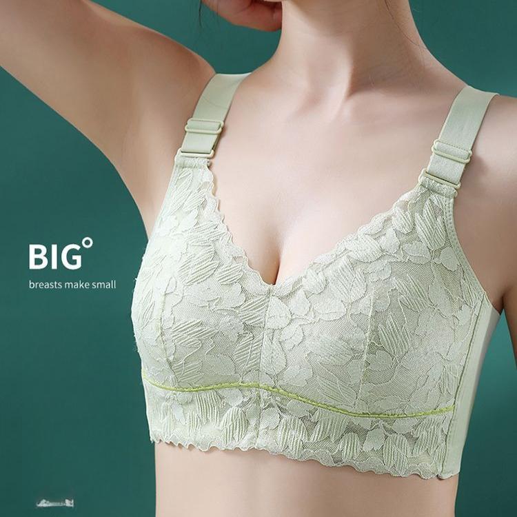 Тонкий дышащий бюстгальтер для женщин больших размеров, собранный, без косточек, с регулируемыми бретелями, с двойной поддержкой груди, пуш-ап