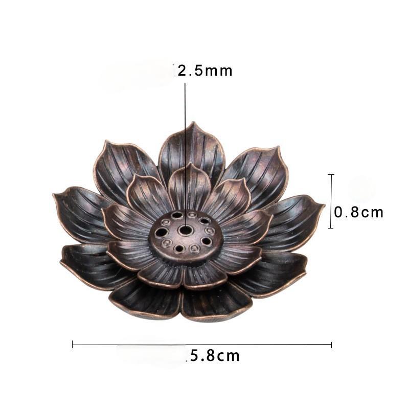 1PC Alloy Incense Burner Stick Holder Plate Buddhism Lotus Censer Bronze Nasturtium Incense Burner
