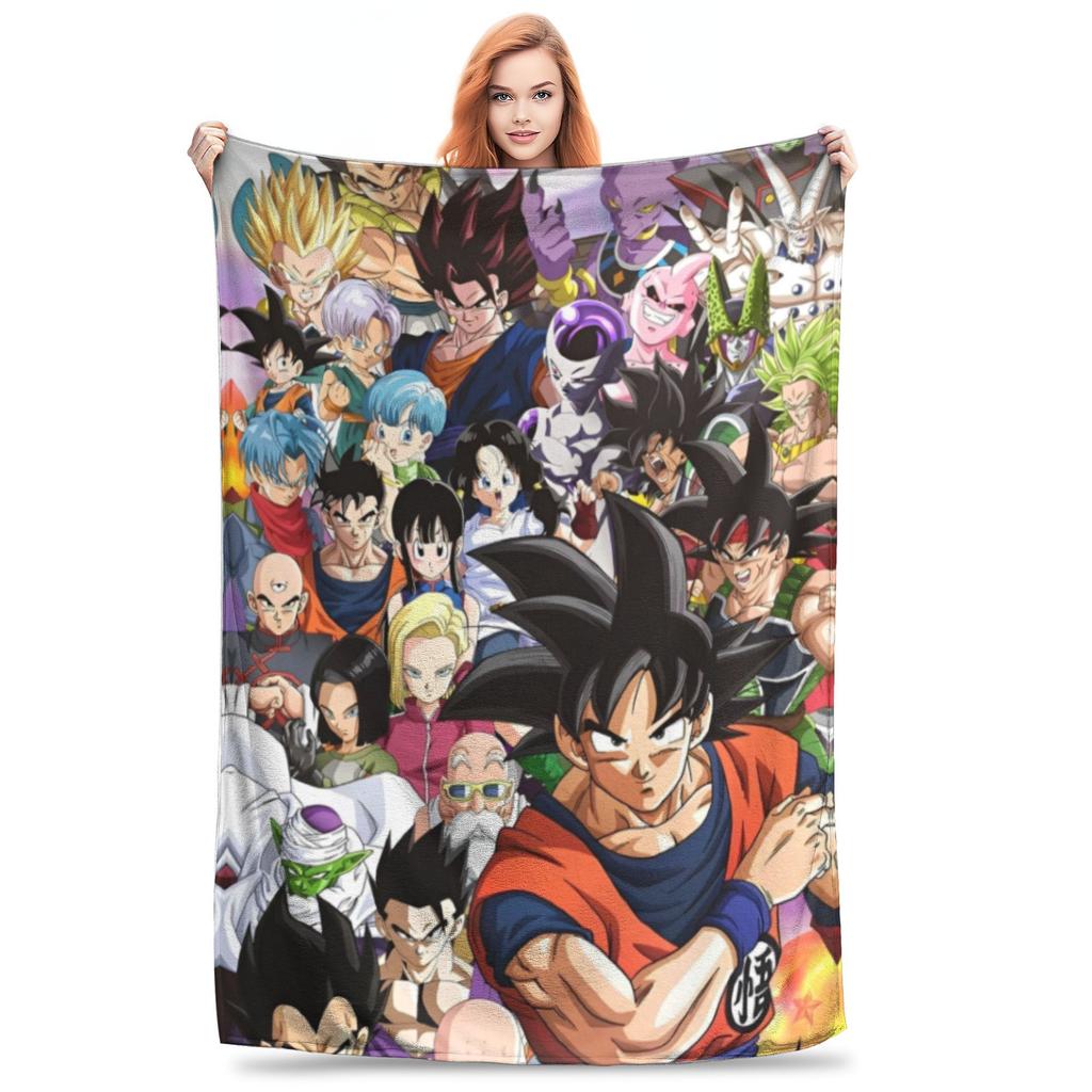 Dragon Ball Z фланелевые пледы японское мультяшное одеяло для постельного белья автомобильное супер теплое покрывало