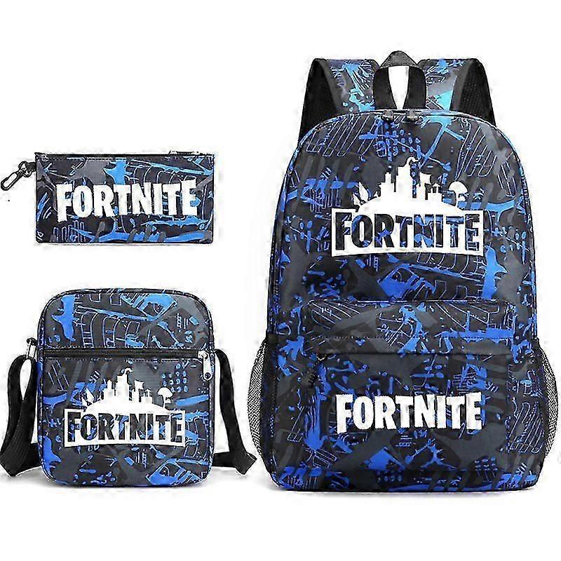 3PCS Fortnite Student School Bag Backpack Set Fortnite Backpack Lunch Bag Pencil Case Set