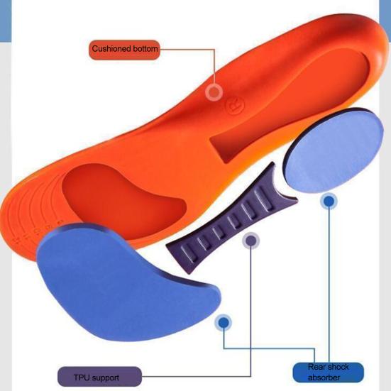 Flexible Insole Sweat Absorbing Sports Insole for Arch Support Fasciitis Relief Universal Breathable Orthopedic Insoles