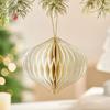 6 Pcs Honeycomb Christmas Ornaments 3D Mini Glitter Edge Paper Honeycomb Lantern Vintage Foldable Xmas Tree Hanging Decoration for Holiday Party Decor