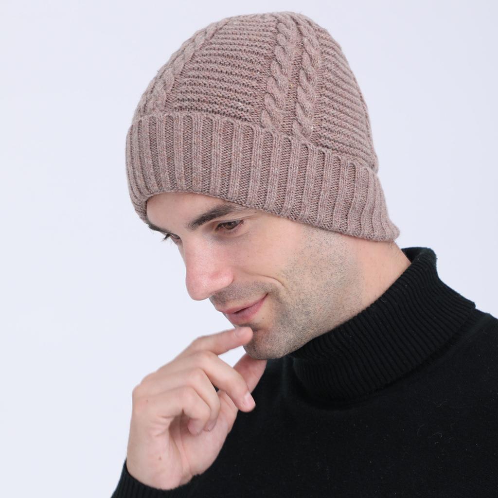New Style Twisted Wool Woolen Cap Cycling Ear Protection Cap Fleece Thickened Knitted Warm Pullover Cap