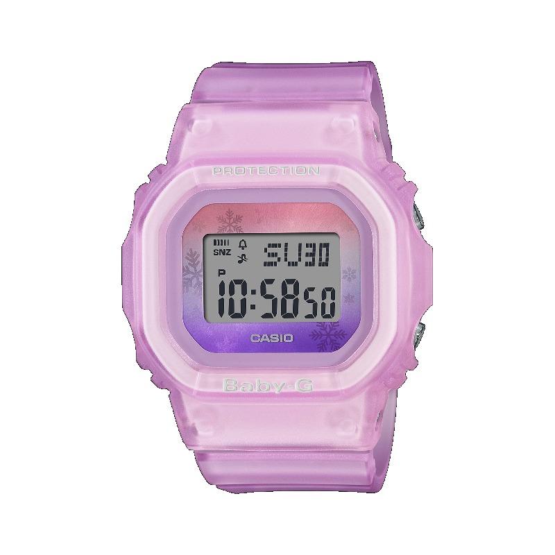 Casio Женские часы Baby-G, кварцевые, с resin-ремешком, водозащита 200 м, ударопрочные, с будильником, BGD-560WL-4