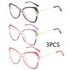 3Pcs New Cat Eye Myopia Glasses Women Transparent Eyewear Brand Designer Vintage Clear Eyeglass Optical Frame Graduation Glasses