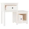 Table de chevet - Maison Exclusive - Blanc - Pin massif - Lot de 2, 79,5x38x65,5 cm