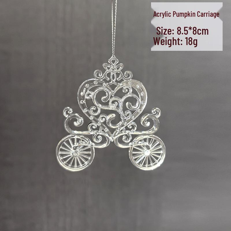 Снежинка Новогодняя елочная игрушка: Акриловая сосулька для праздничного украшения или свадебной инсталляции, прозрачно-белая