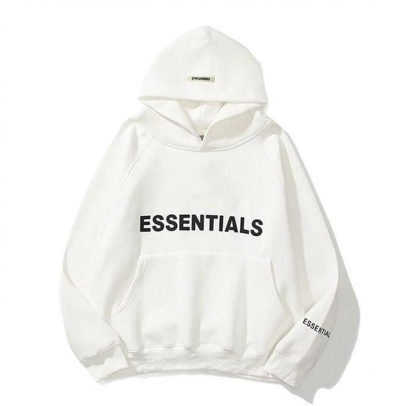 FEAR OF GOD ESSENTIALS Womens Fleece Hoodie - Letter Print Loose Fit Casual Sportswear