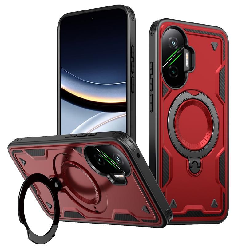 Чехол для Xiaomi POCO F7 5G, военный противоударный жесткий ПК+ТПУ, 360° регулируемое кольцо-подставка на задней панели для Little F7