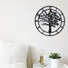 Black Metal Clock Wall Décor - Sleek Clock Dial for Shop, Home, Indoor, and Outdoor Use, Stylish Bedroom and Room Mural Sticker