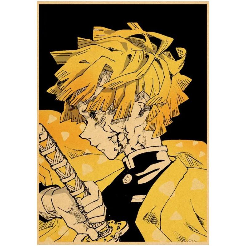 Demon Slayer Zenitsu Agatsuma Anime Wall Poster Vibrant Bedroom Decor for Anime Fans Perfect for Home or Office HighQuality Pri