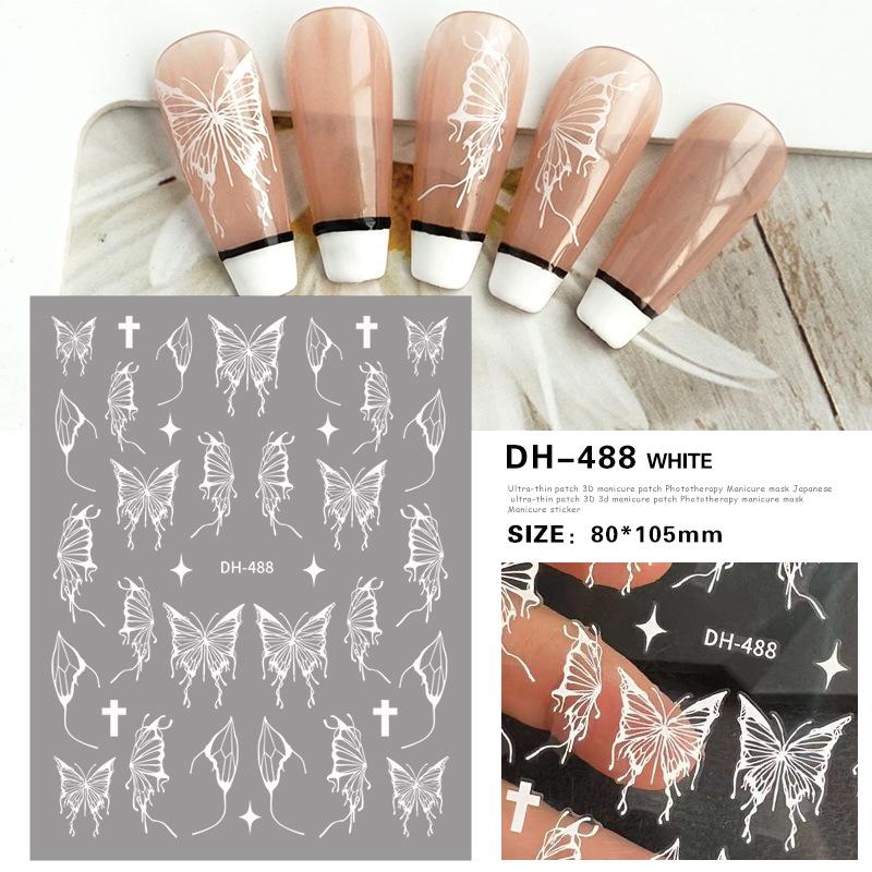 Красочные бабочки, лазерные наклейки для ногтей, сердце, звезда, дизайн, клейкий слайдер, наклейки для дизайна ногтей, маникюрные украшения