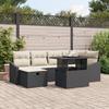 VidaXL 7-Piece Garden Sofa Set with Cushions Black Poly Rattan 3359834