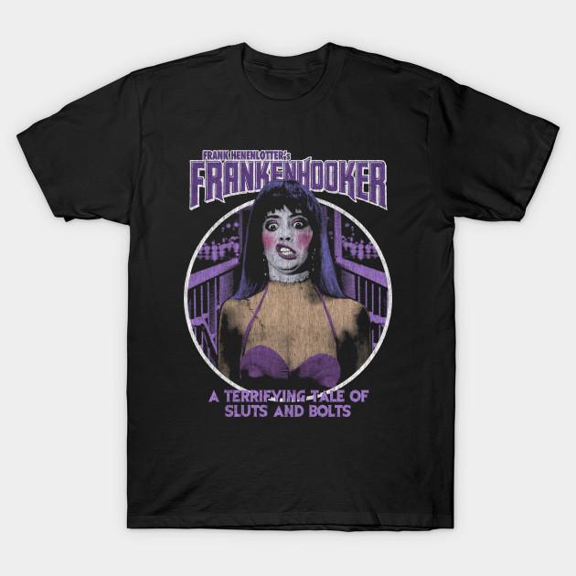 Мужская черная футболка с принтом Frankenhooker, Хоррор, Винтажная печать на трансферной бумаге без вырезания Хлопковая футболка - Мужская летняя хлопковая Графи...