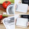 Thickened Stainless Steel Rectangular Dinner Plate Rustproof Serving Trays Barbecue Tray  Canteen