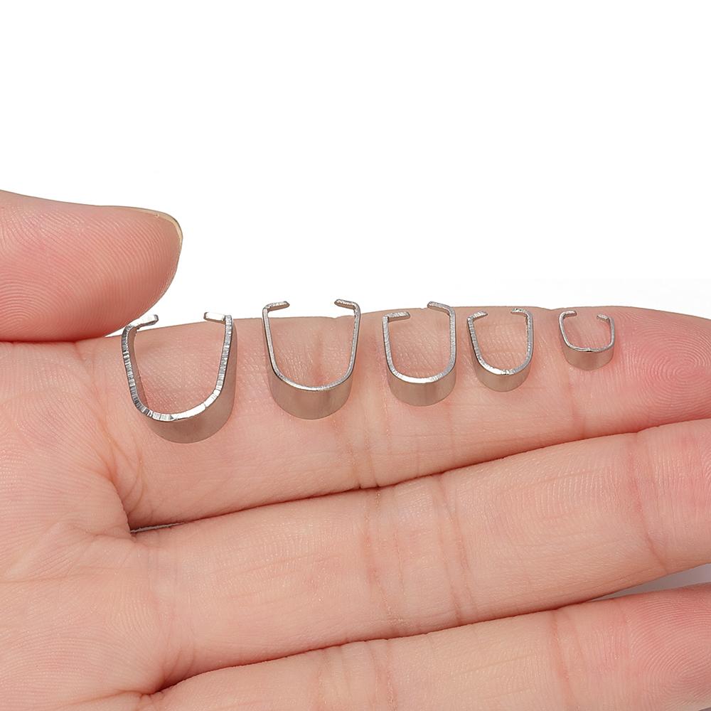 50pcs Stainless Steel Pendant Clip Connector Pinch Bail Clasp DIY Jewelry Making Gold Color Clasps Findings Accessories Bulk
