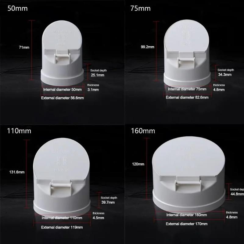 50-160 мм Дренажная труба Напольные трапы Белая ПВХ труба Клапан Легко установить Против запаха Против крыс Наружный Балкон Ванная комната Аксессуар