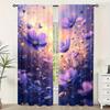 2 шт., Шторы для окон Синие и фиолетовые цветы Светофильтр Весеннее оформление для вечеринок и праздников Идеально для карнавального декора